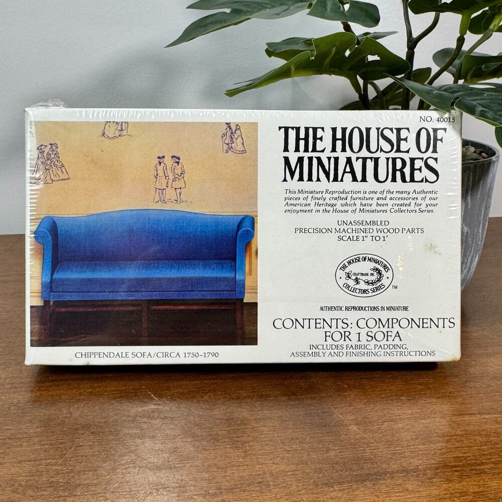 The House of Miniatures Dollhouse Furniture Unassembled Kit Chippendale Sofa